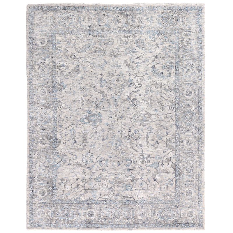 Tuscany Oriental Hand-Loomed Beige/Blue Area Rug, Rectangle 14' x 18'