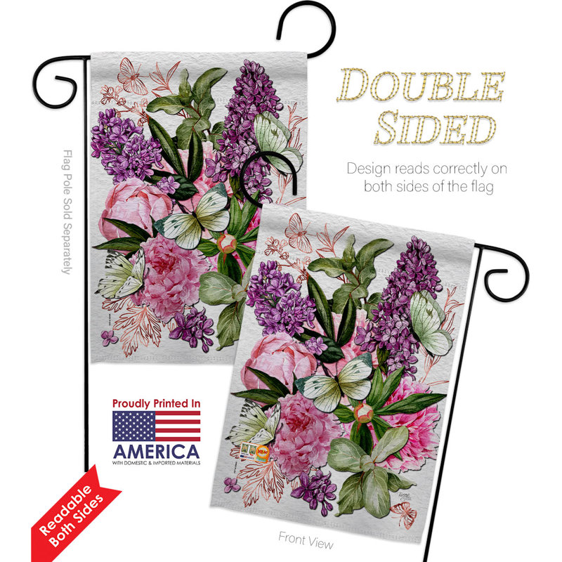 Drapeau de jardin Bouquet Floral, H 19 po x l 13 po