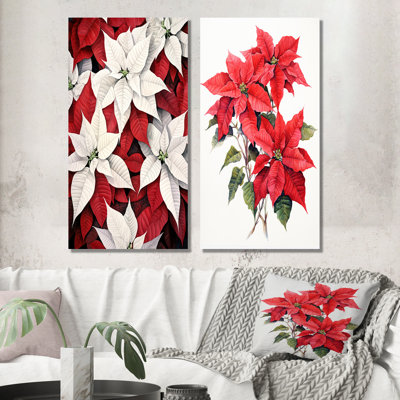 «Poinsettia Flower Monicolore Serenity», 2 pièces