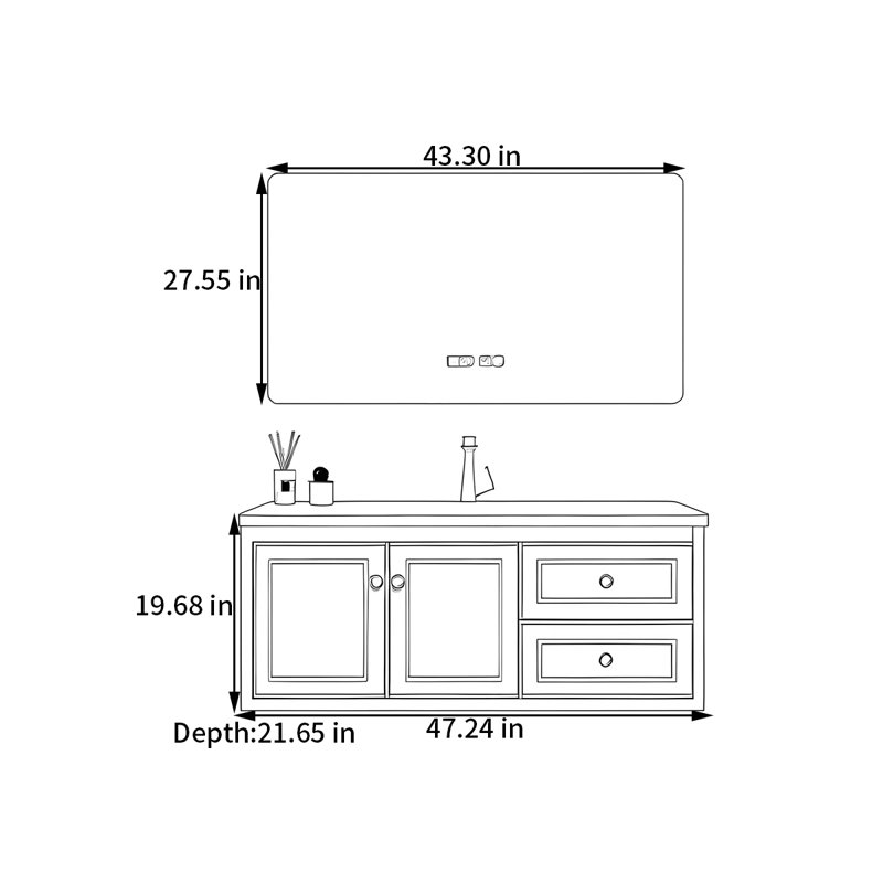 Agustin, 19.68" H x 47.24" W x 21.65" D