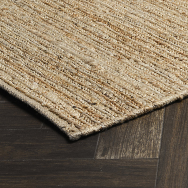 Soumak Jute / Sisal Area Rug in Beige, Rectangle 6' x 9'