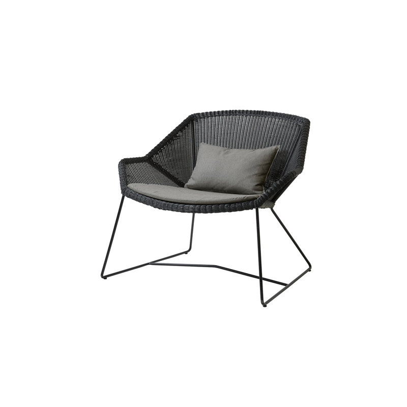 Breeze Patio Chair with Cushions, Black, Taupe
