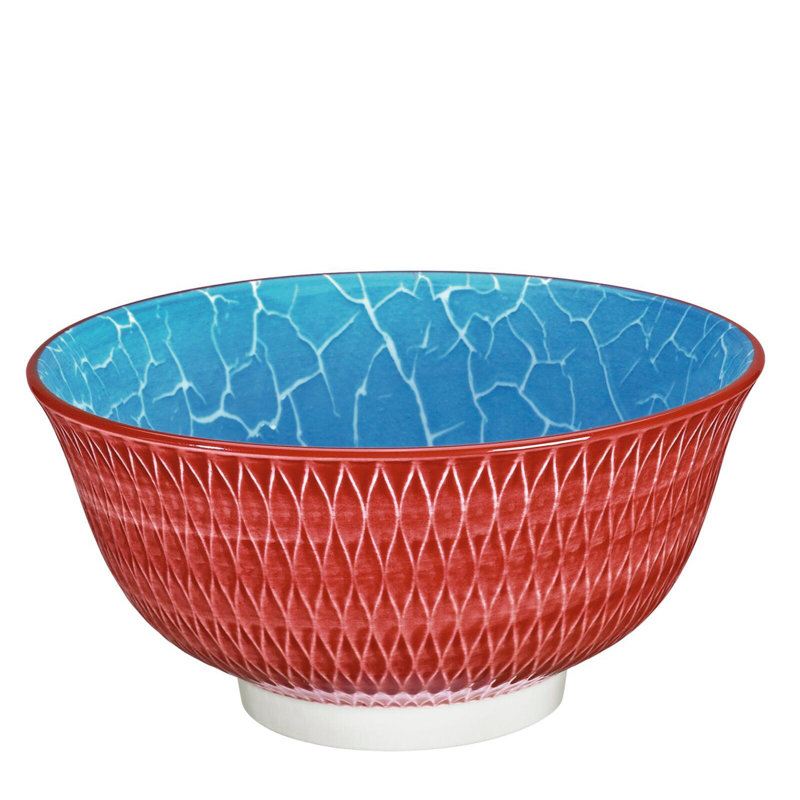 Bol en porcelaine "Rhombuse", rouge, ensemble de 6