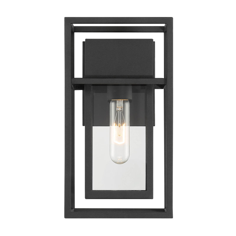 Lanterne murale d'extérieur noire Aobha, H 12 po x l 6,5 po x P 8,25 po