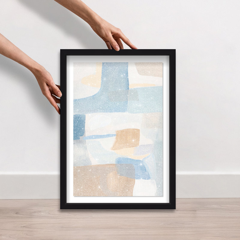 Perimeter Blue (III) Shadowbox Abstract Print by Oliver Gal, Black Frame, 10 x 15, 25.5"H x 17.5"W, Black Frame