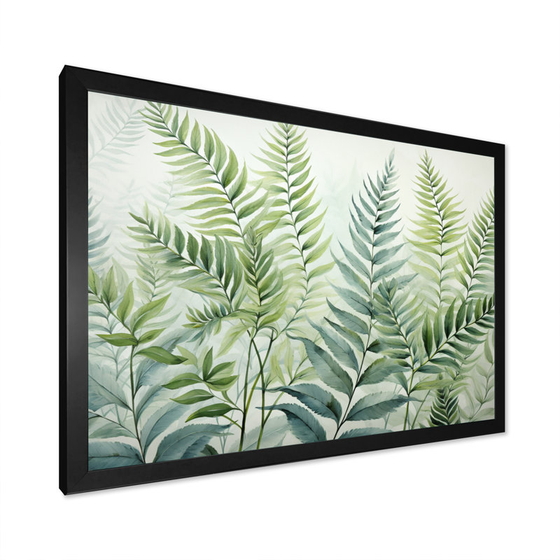 " Ferns Enchanting Ferns III ", H 12 po x l 20 po x P 1 po, Cadre simple noir