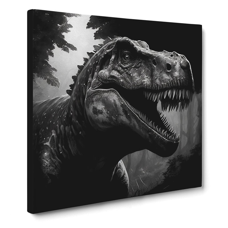 Tyrannosaurus Rex Drawing No.1 - Wrapped Canvas