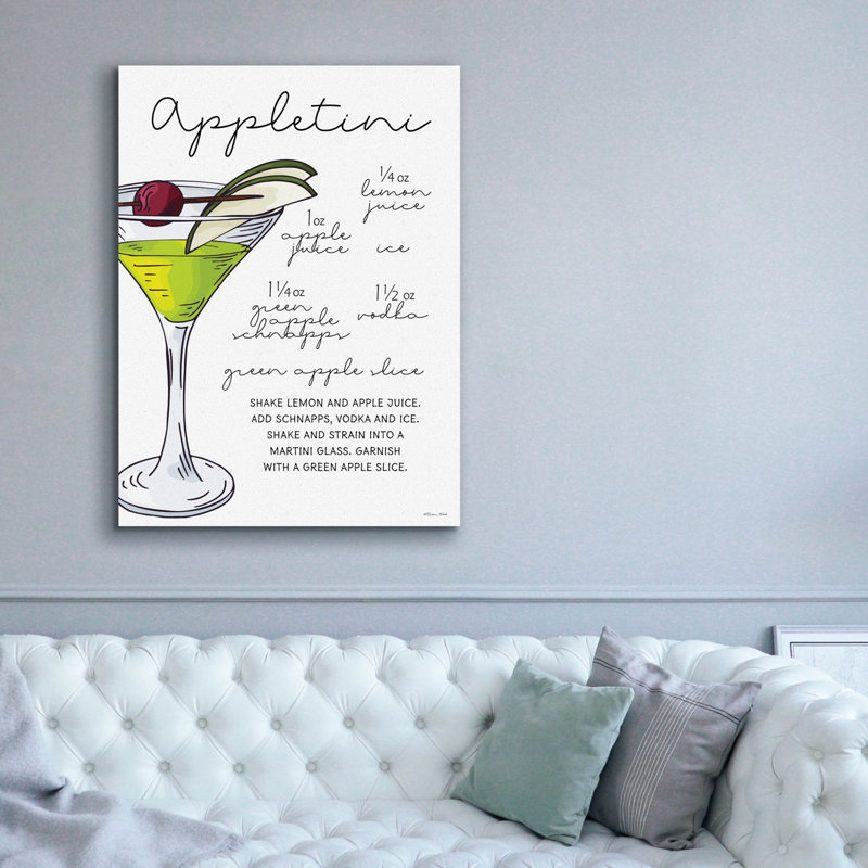  «Appletini Recipe» par Susan Ball, art mural sur toile, 40 po x 54 po