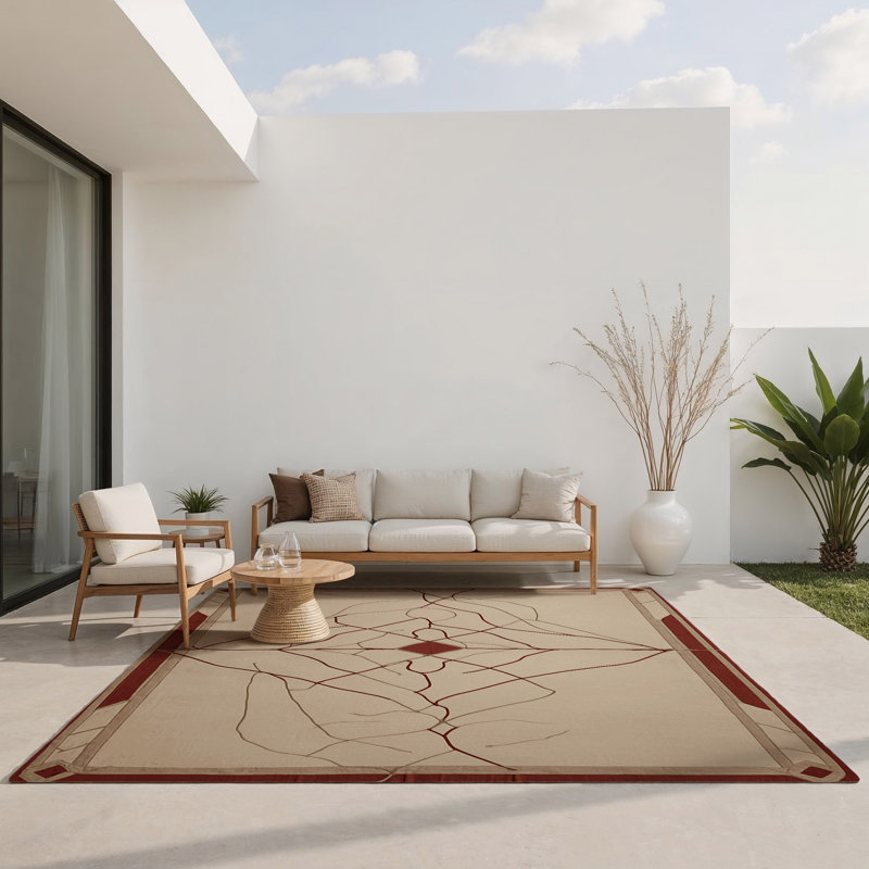 Tapis intérieur et extérieur Linear Echoes, Rectangle 4pi x 6 pi