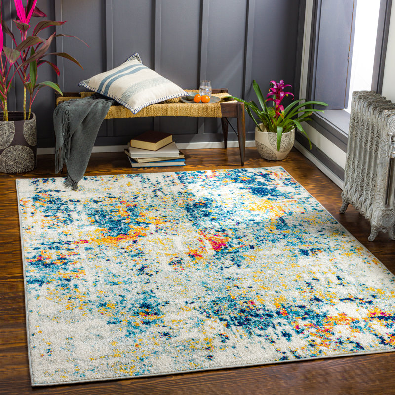 Abstract Indoor Rug, Rectangle 6'7" x 9'
