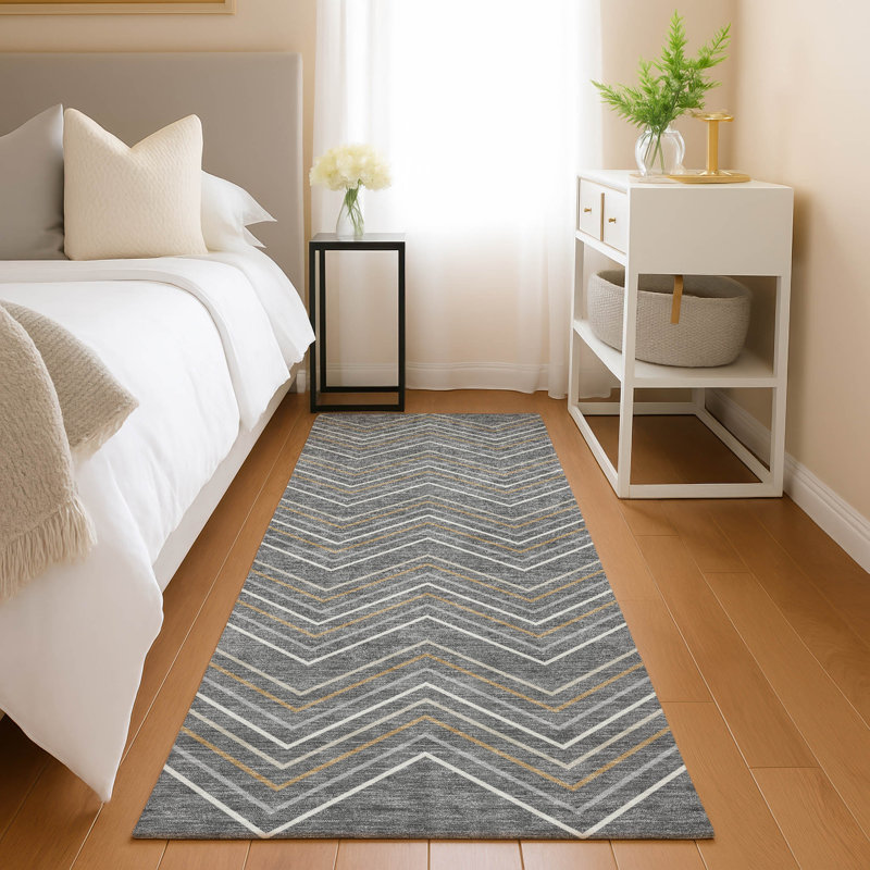 Machine Washable Indoor/Outdoor Jozwiak ACN2391 Geometric Rug, Runner 2'3" x 7'6"