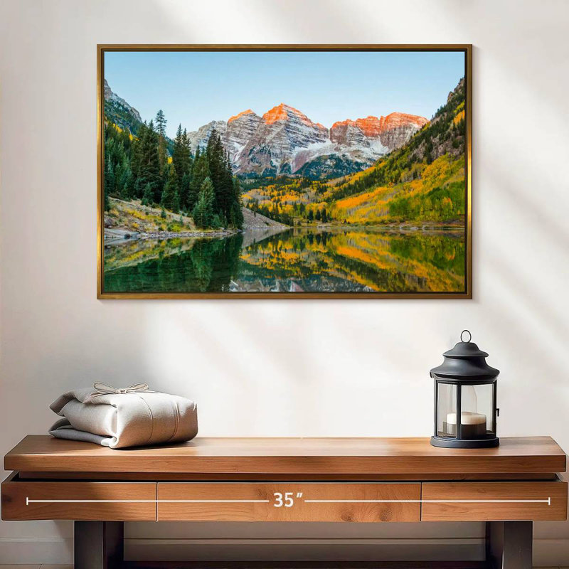 Marron en automne, Cadre flottant doré, 25 po x 17 po