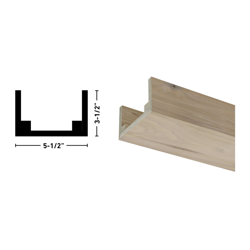 Natural Box Beam Poplar, 3" H x 5.5" W x 92" D