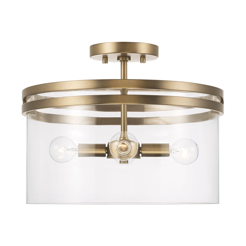 Yahiya 4 - Light Drum Pendant, Aged Brass