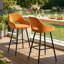 Velvet Upholstered Bar Stools with Armrests-1816671687