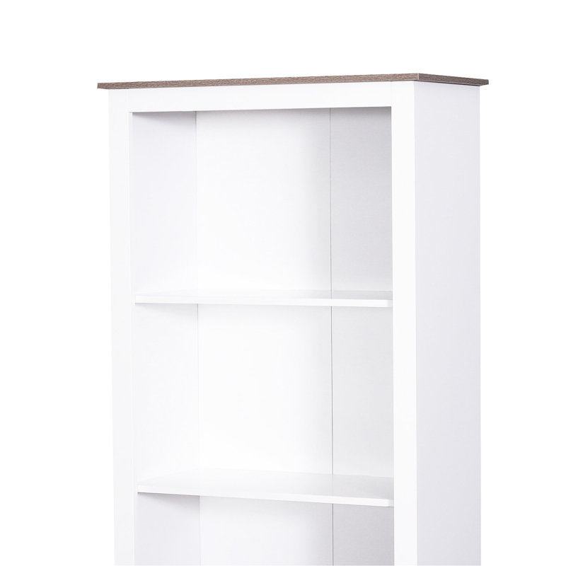 Bibliothèque blanche 69 po - Rangement autoportant avec porte double et 3 tablettes pour salle de bain