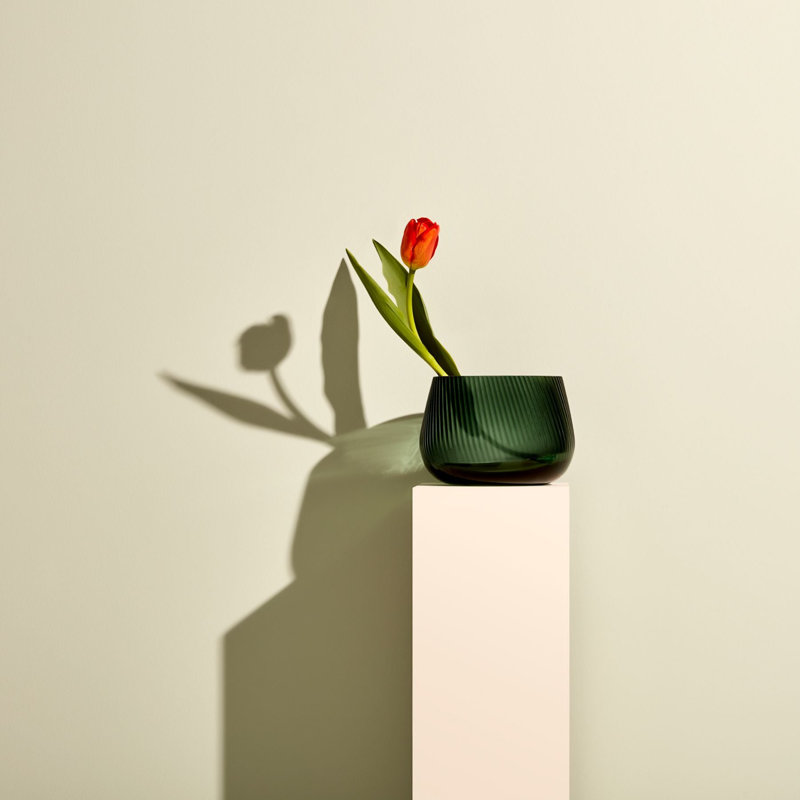 Vase en cristal sans plomb Opti, Vert, H 5,43 po x l 7,17 po x P 7,75 po