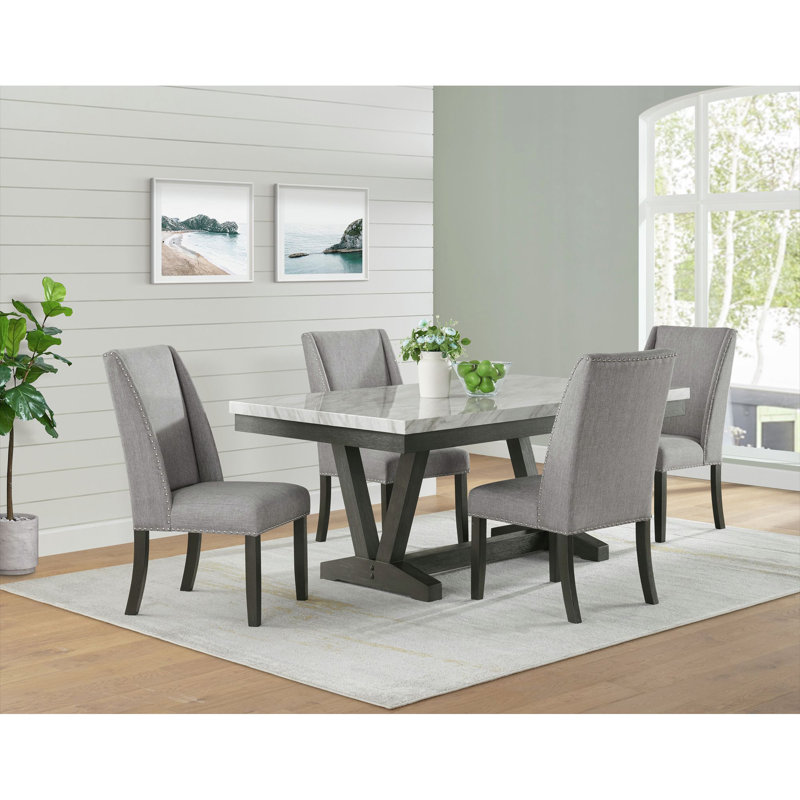 Ensemble de salle à manger Houle, Ensemble de cinq pièces : table, quatre chaises
