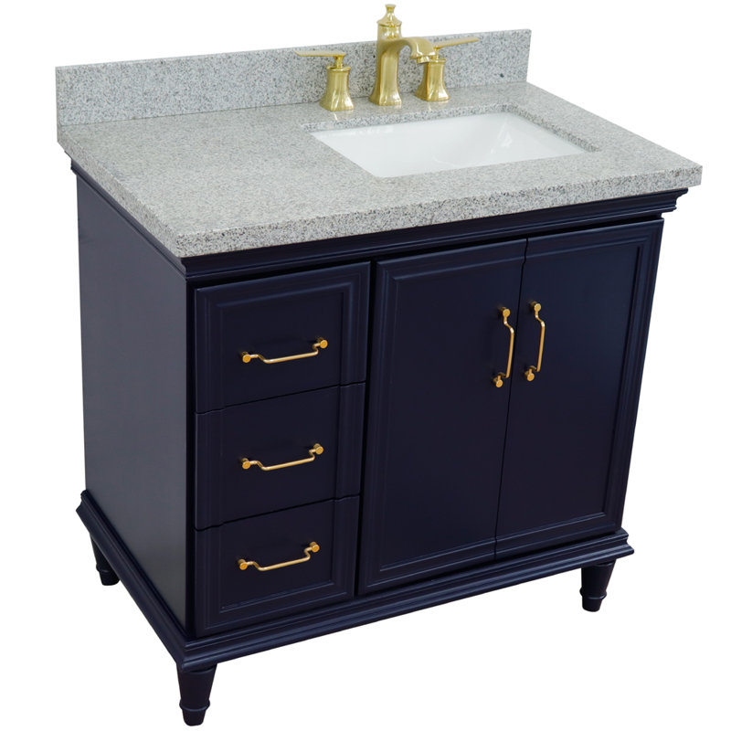 Ensemble de meuble-lavabo simple 37 po Livonia, Bleu