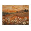 «Daisies Flowers Barn Bold Landscape II» - impression sur bois de marguerites - sur bois de pin naturel-1394016724