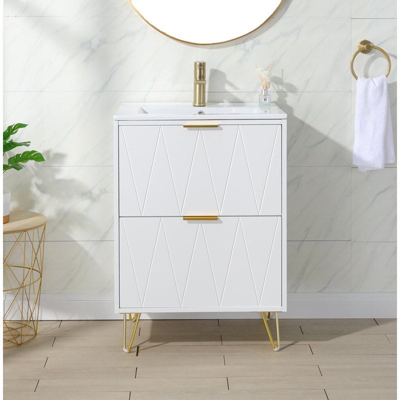 Ensemble de meuble-lavabo simple blanc 24 po, Blanc