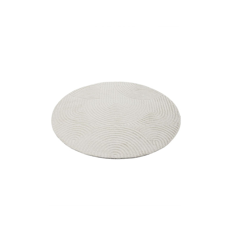 Handgefertigter Teppich Aus Mikrofaser In Creme Hand Tufted Area Rug, Round 150cm