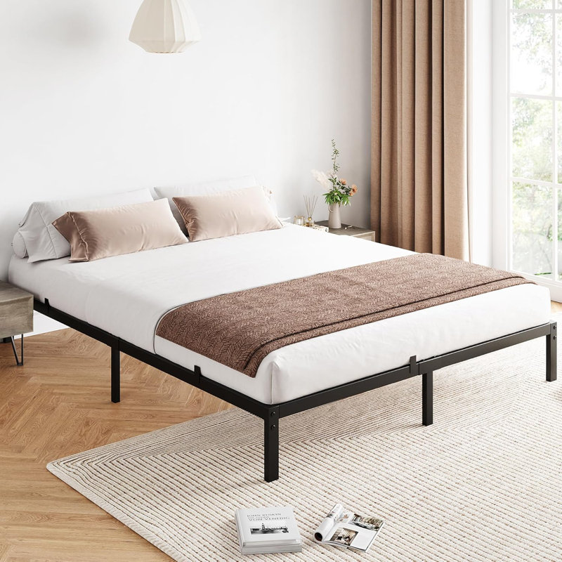 Twin Size/Full Size/Queen Size Metal Platform Bed Frame - 6/10 Inch Heavy Duty, Noise-Free Foundation