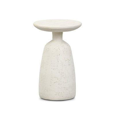 Waynard Outdoor Small Nesting End Table-Aged White Concrete