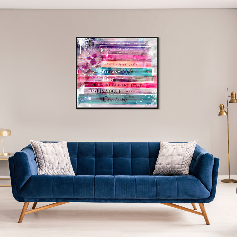 Livres Fashion Splash - peinture, H 24 po x l 30 po, Cadre noir