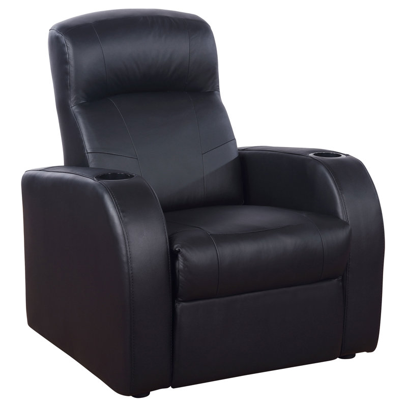 Shanon Upholstered Track Arm Recliner Black