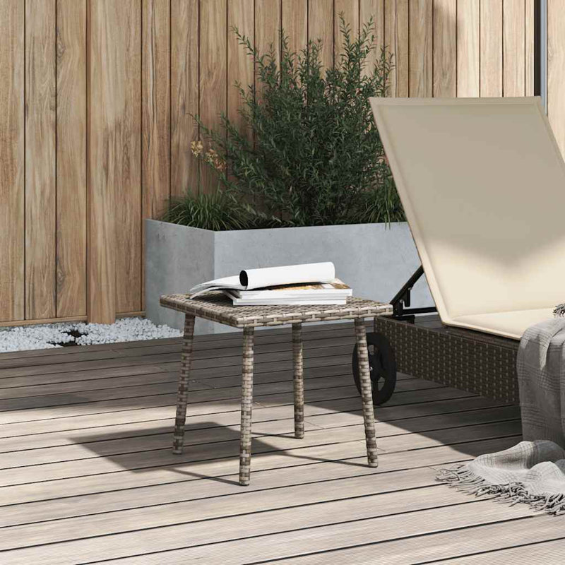 Garden Coffee Table Rectangular 40X40x37 Cm Poly Rattan, Grey