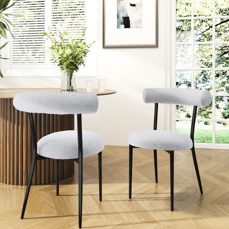 Ensemble de 2 chaises de salle à manger élégantes avec sièges rembourrés confortables et pieds en bois massif durables, pour les cuisines et les salles à manger modernes.
