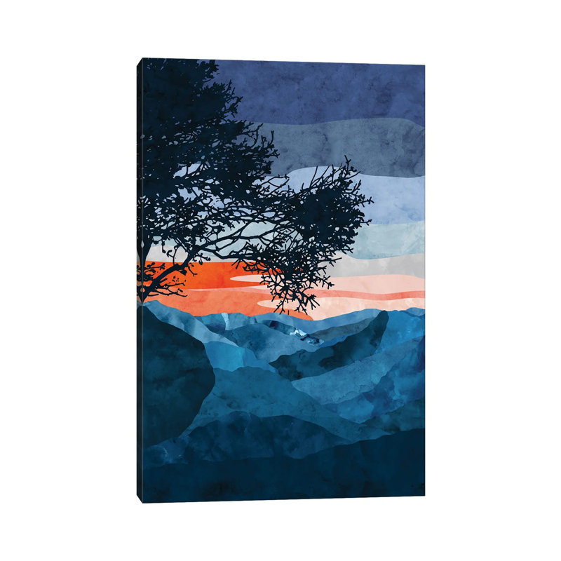 Twilight Mountains by Van Credi - Wrapped Canvas Print, 20.32 cm H x 30.48 cm W
