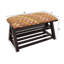 Banc de rangement rembourré avec tablettes