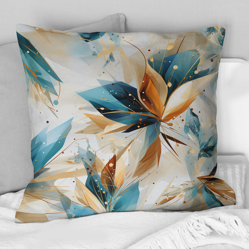 Coussin décoratif bleu sarcelle et blanc en cristal Glamour - Glamour, H 16 po x l 16 po