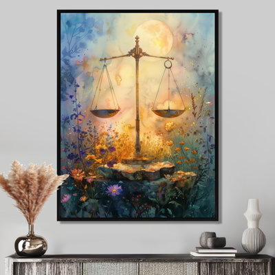 «Blue Astrology», impression d'art mural jaune et bleu