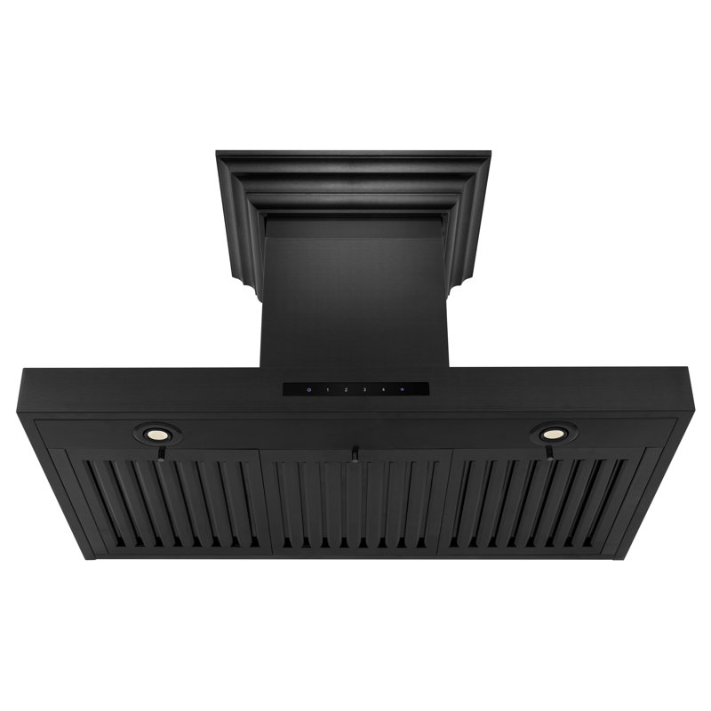 42" KE 400 CFM Convertible Wall Mount Range Hood in Brushed Stainless Steel, 30", Black Stainless Steel