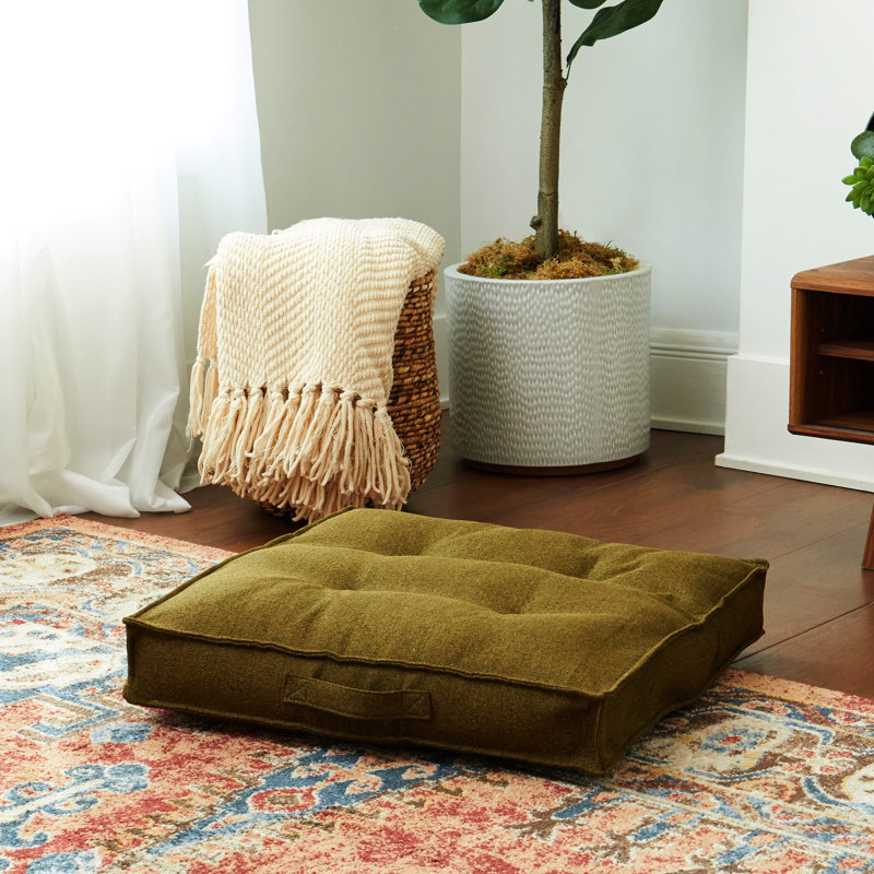  Polyester Floor Pillow, Moss, 5" H x 24" W