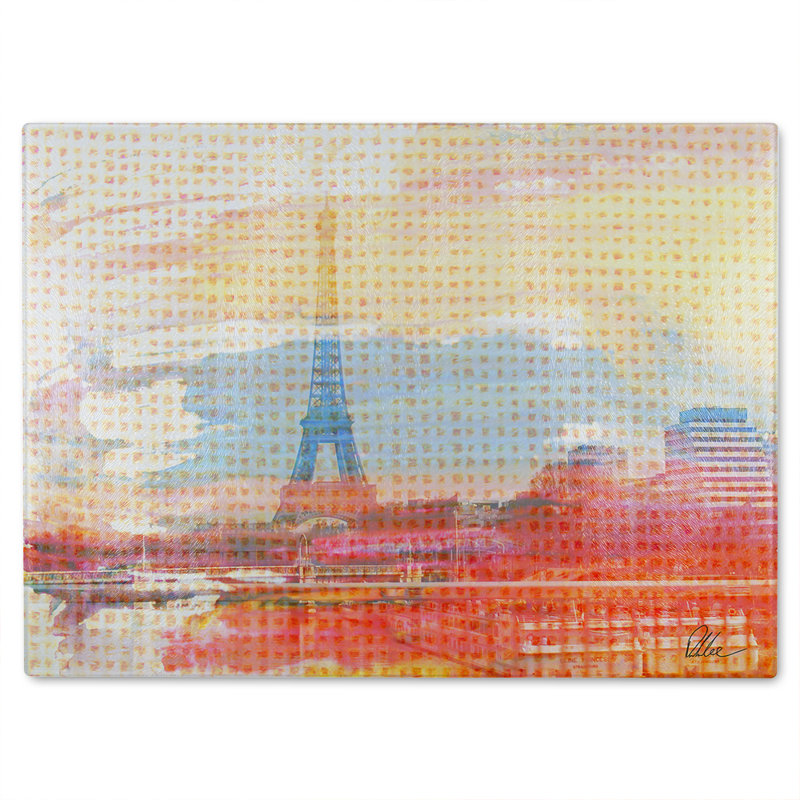 Hessian Paris Glass Chopping Board, 40cm L x 28cm W