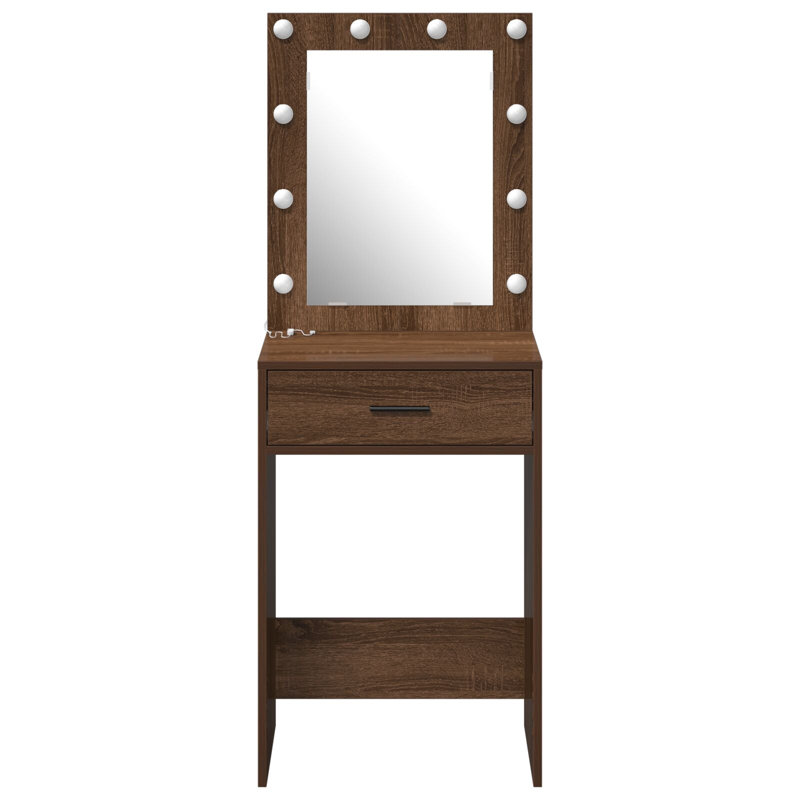 Particle Board, MDF 50 X 41 X 135 Cm Mirror, Brown Oak