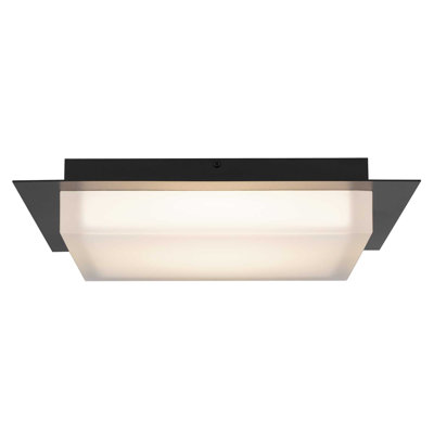 Plafonnier encastré à DEL 14 pouces carré noir intégré - 1250 lumens (économie d'énergie 25w), 3 couleurs de température (3000k / 4000k / 5000k), à intensité variable, certifié Cetlus pour les zones sèches / humides
