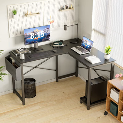 Hussan 50" Wide Reversible L-Shape Desk with Storage Bag by Inbox Zero