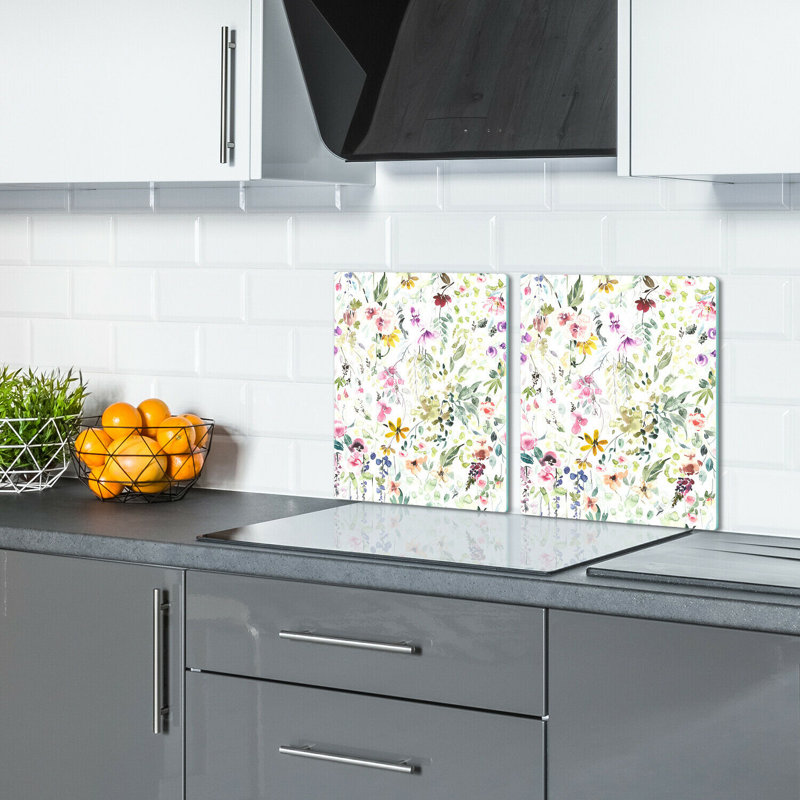 Southchase Colorful Abstract Flowers Leaves Chopping Board, 40cm L x 52cm W