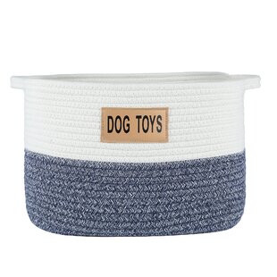 Personalized Dog Toy Basket Pet Supplies Storage Basket w/ Handle