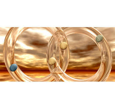 «Earth Rings and Spheres Horizontal», impression sur toile tendue