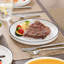 16 Piece Set Of White Curved Vertical Edge Design Ceramic Tableware Including 4 Plates/Dessert Plates/Soup Plates/Bowls Serving 4 People-1597687959