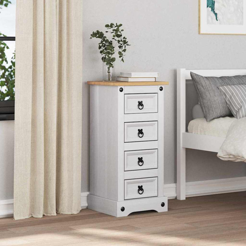 35cm W Solid Wood Bedside Table