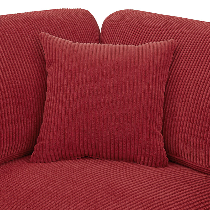 Canapé modulaire réversible de 144 po avec repose-pieds Andreco, Rouge