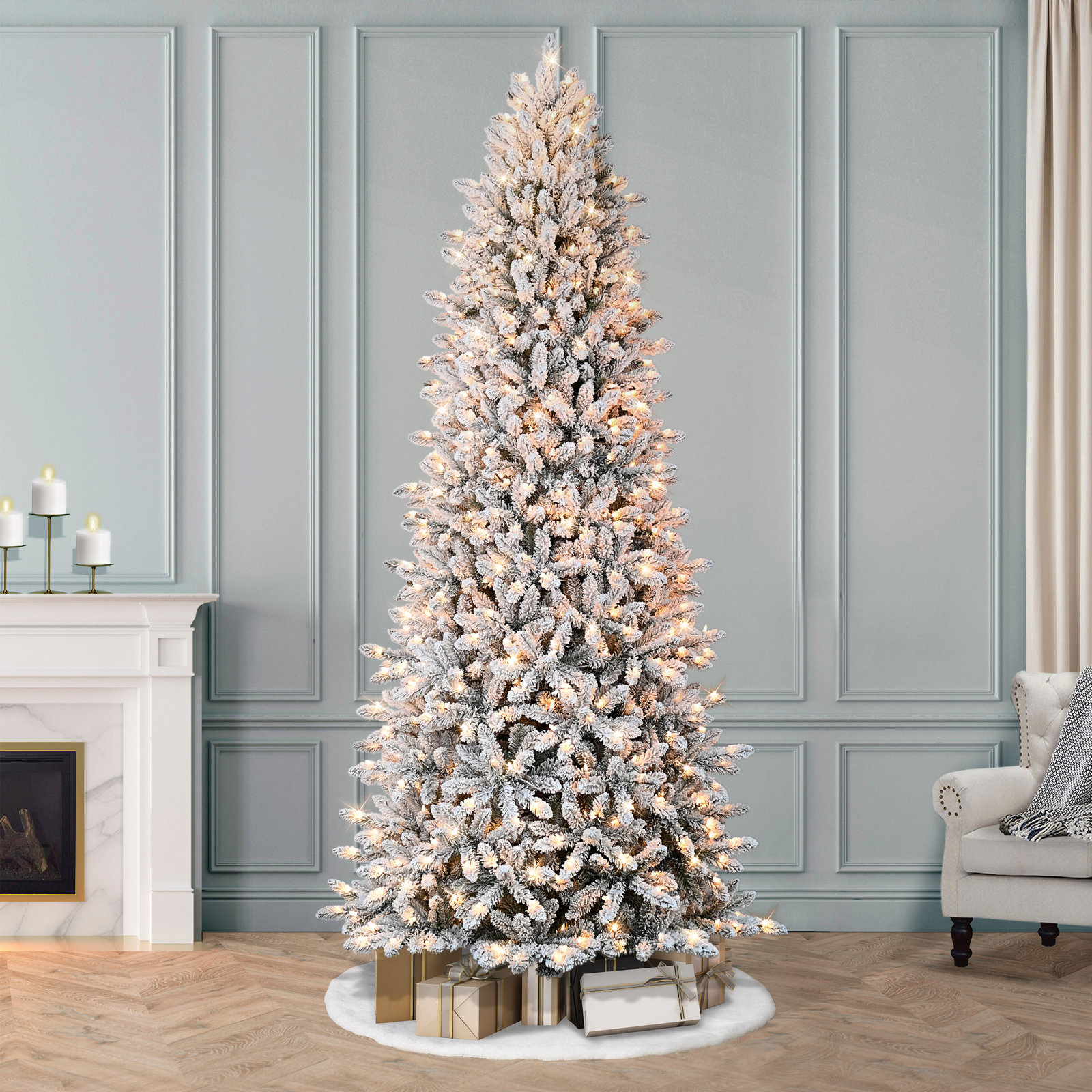 108' Lighted Artificial Fir Christmas Tree