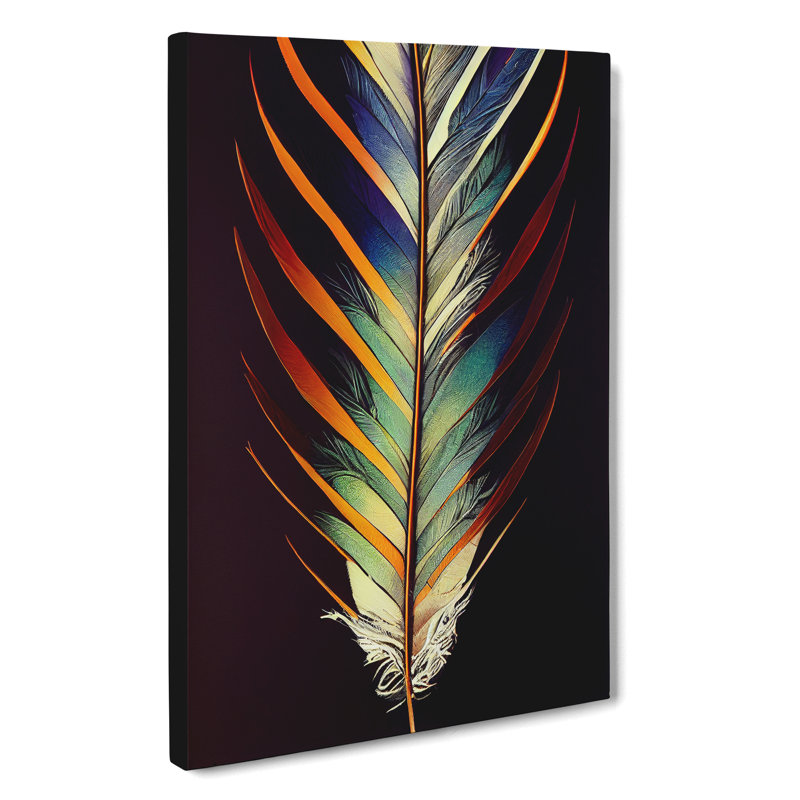Feather Of Colour No.6 - Wrapped Canvas, 50cm H x 35cm W x 3cm D